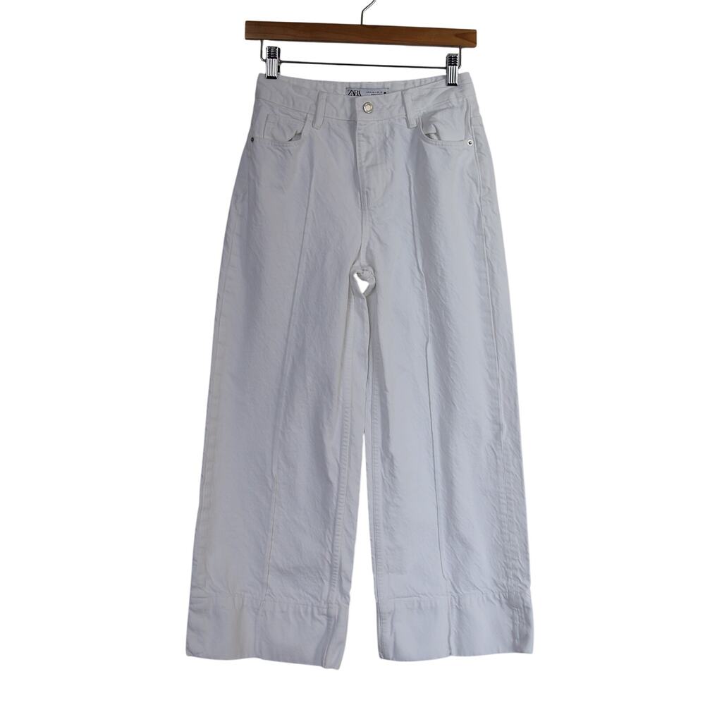 ZARA HIgh waist Wide-leg Ankle Jeans size 2